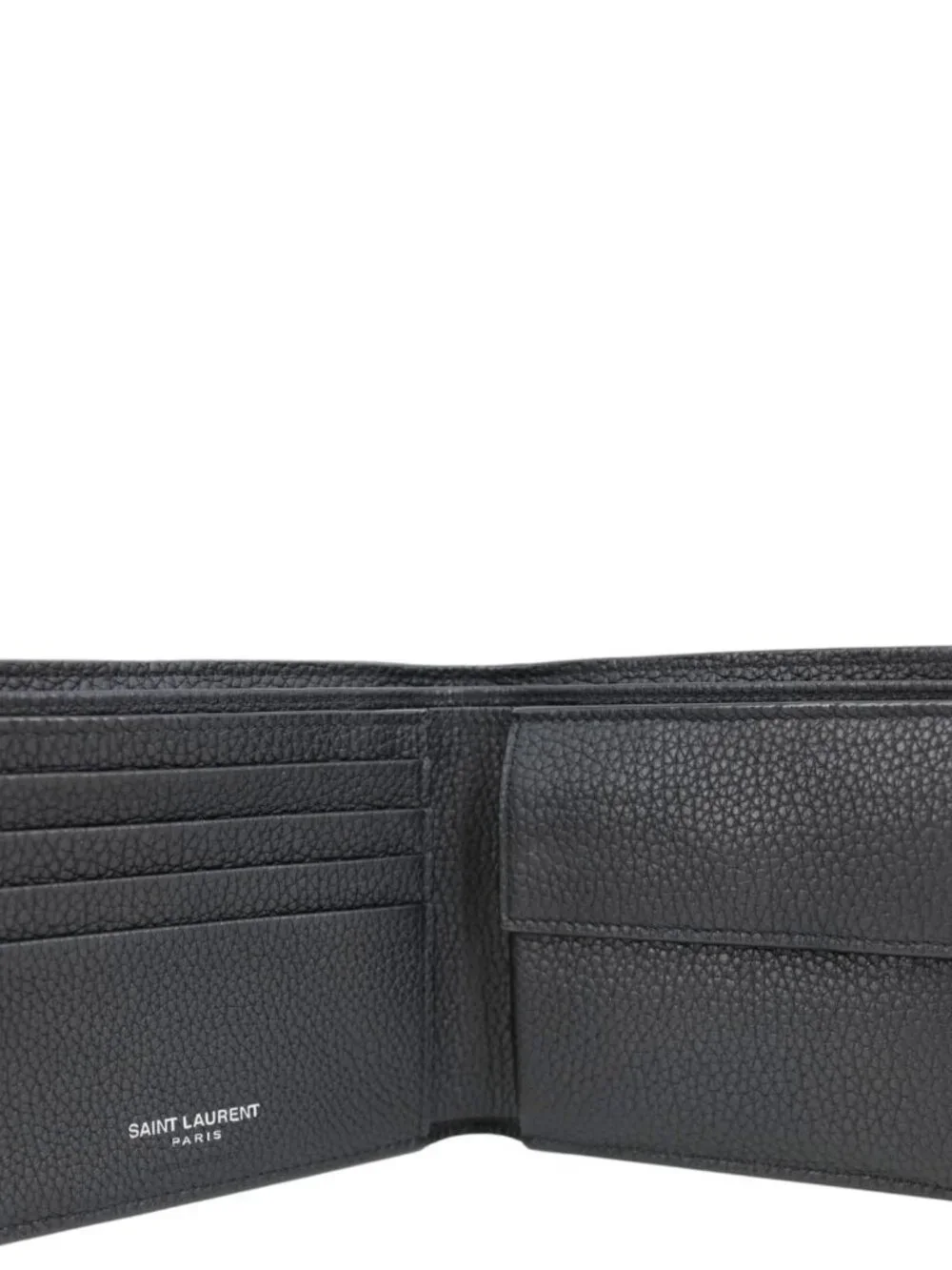 Yves Saint Laurent  Cassandre Grained Leather Bifold Wallet Black - Picture 9 of 12